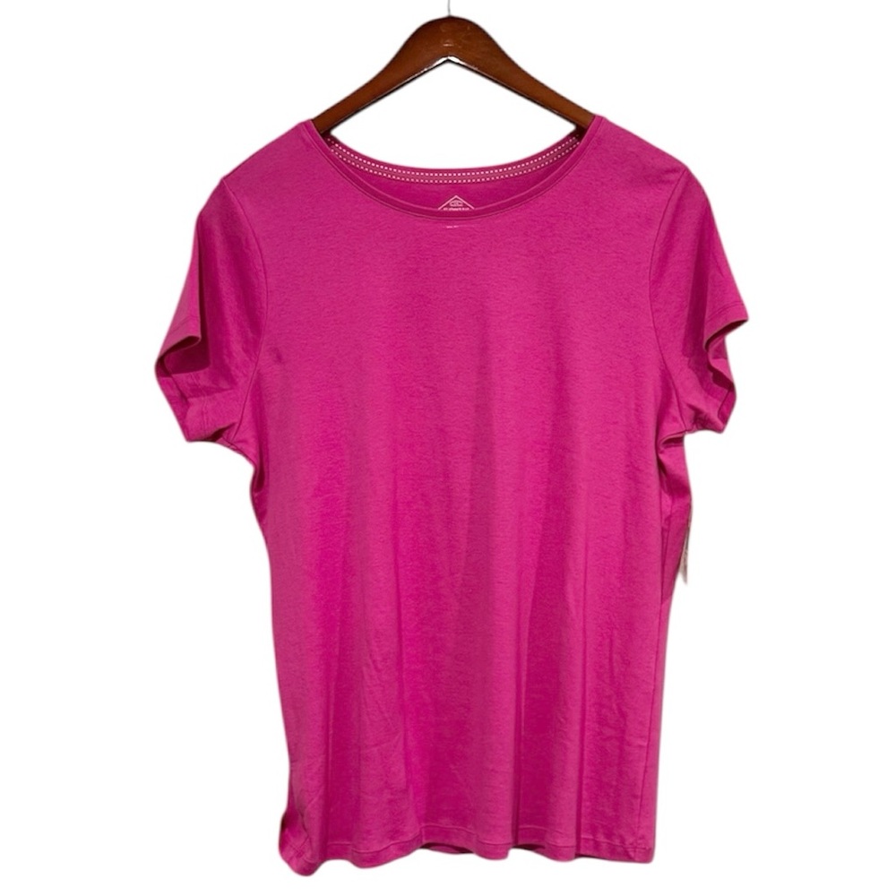 St. John's Bay Fuchsia Stretchy Cotton Tee Size 0X